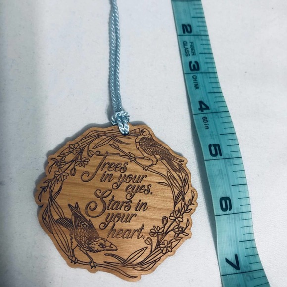 Crow Handmade wood etched engraved rustic bird ornament raven keepsake bookmark - Picture 14 of 16